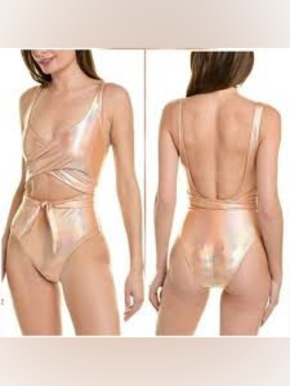 Anthropologie hatch Metallic Rose Gold One-Piece Swimsuit New 1XL